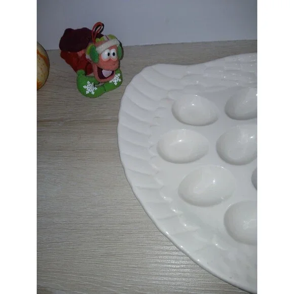 Treasure Craft Chicken Shaped Serving Platter Deviled Eggs Easter USA Vintage - Picture 10 of 13